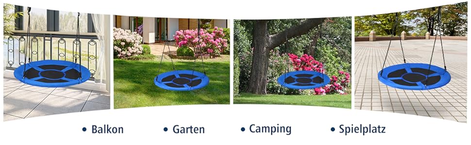 Шоукель DREAMADE для саду: регульована висота, діаметр 100 см, до 150 кг, для дітей та дорослих (блакитний)