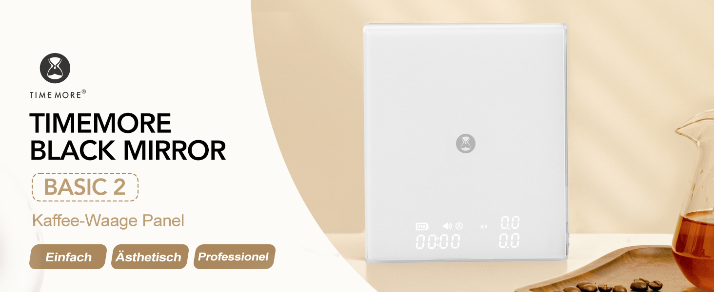 Ваги для кави TIMEMORE з таймером, контролем протікання, точність 0.1г, автоматичний таймер, ємність 2000г, чорний колір