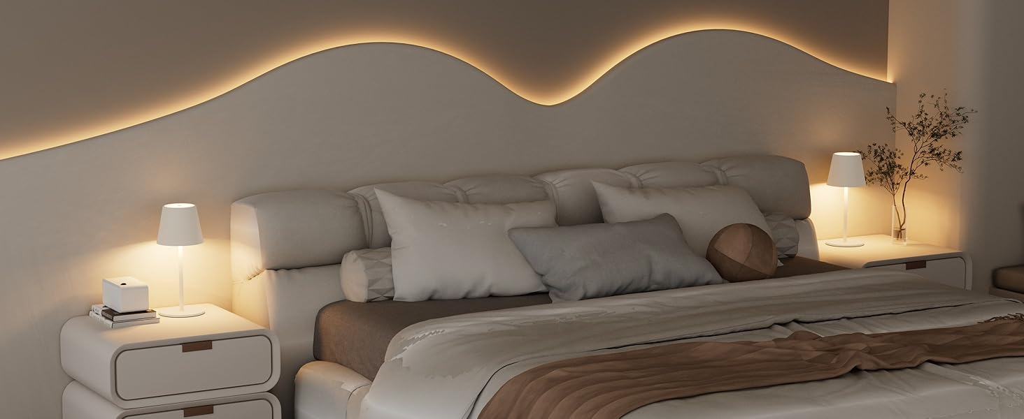 Лампа настільна LED акумуляторна Lundwa 26 см, 5000 mAh, IP54, 3W, 3000K, для кемпінгу, ресторану, спальні, бару (1 шт.)