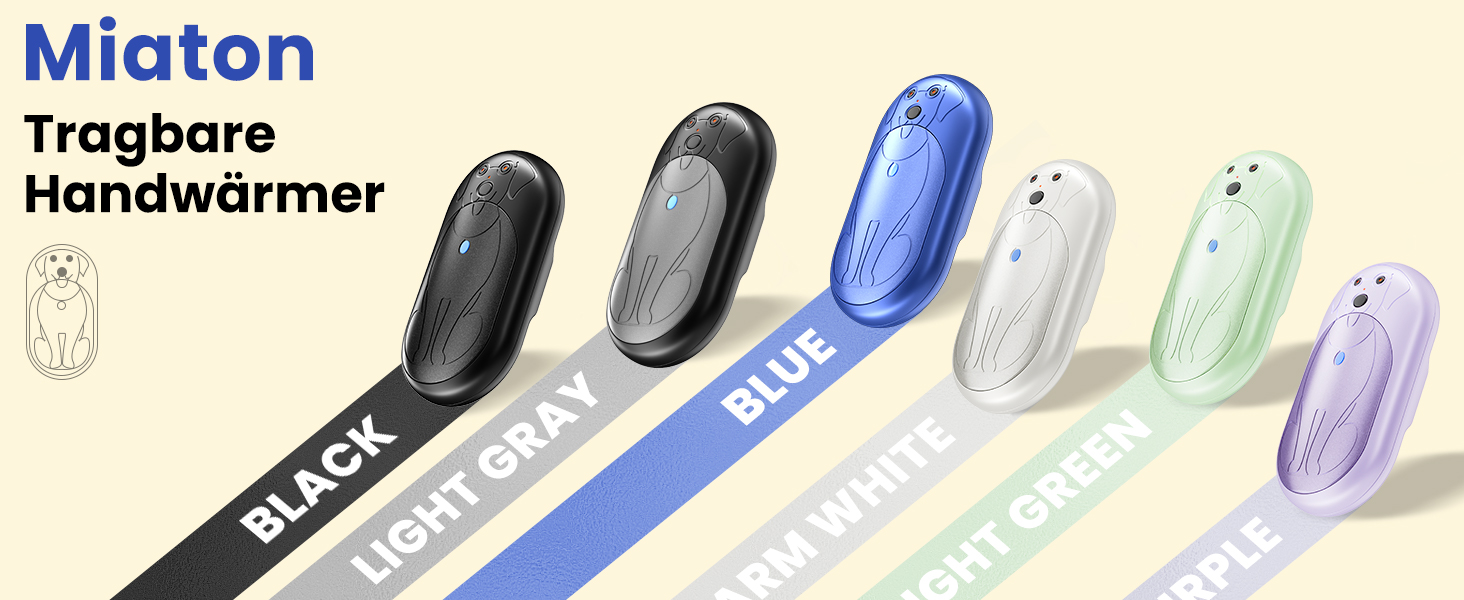 Електричний грієчка Miaton 6000mAh: перезаряджуваний кишеньковий обігрівач для рук, кемпінгу, подарунок