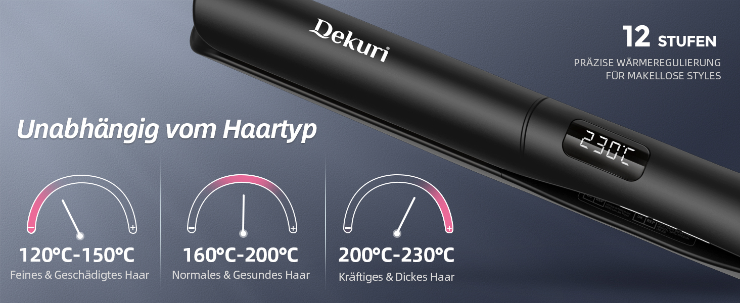 Випрямляч для волосся Dekuri 2-в-1 з насадкою для локонів, з титановою пластиною, швидкий нагрів 30с, LED дисплей 120-230°C, іонізація, для жінок, чорний