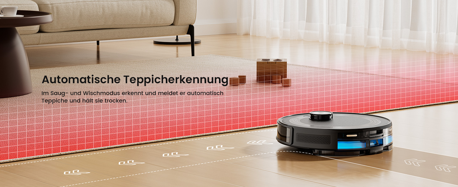 Робот-пилосос LEFANT M2 з функцією миття підлоги, 6000Pa, LiDAR-навігація, зони заборони, керування через APP/Alexa, для шерсті тварин, килимів та твердих підлог (M2B)