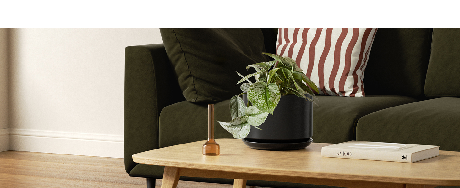 Набір горщиків для квітів LE TAUCI 3шт, кераміка, 11/13/17 см, з підставками та дренажними отворами, реактивна глазур, бежевий (чорний)