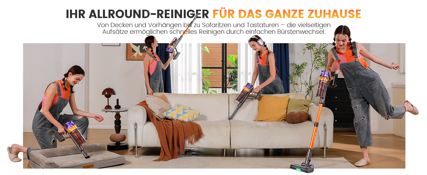 Акумуляторний пилосос AlloyMove A05: 50000Pa, 550W, 80 хвилин, LED дисплей, антизаплутувальна щітка, 7-ступенева фільтрація, для тварин, твердих поверхонь та килимів