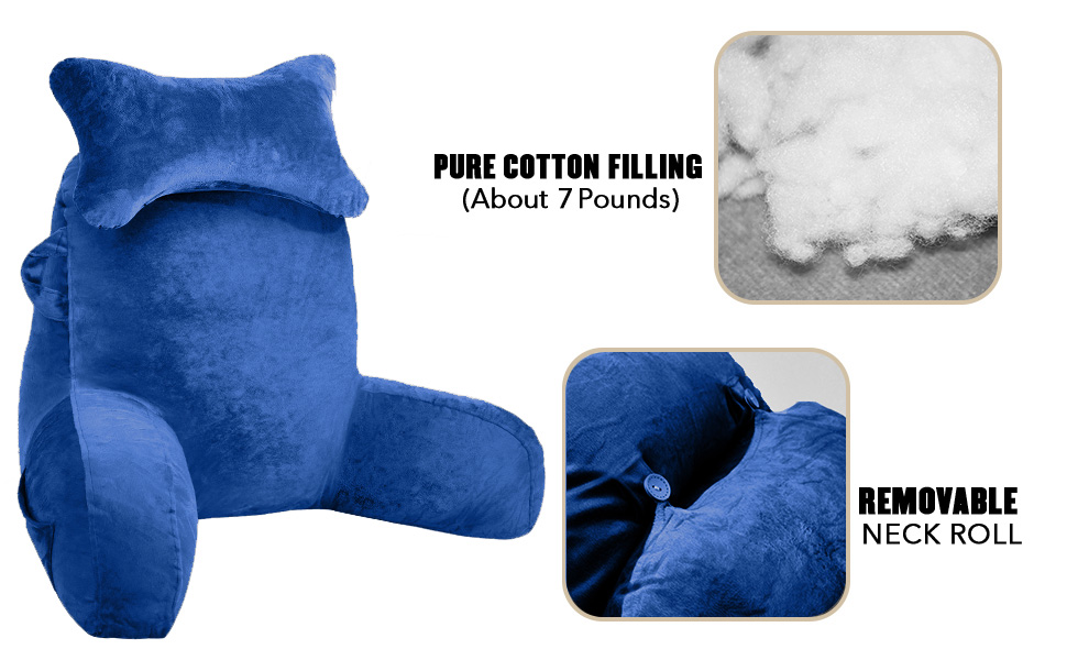 Підлогове крісло-мішок для читання в ліжку, диван, дорослий, з кишенею, синього кольору