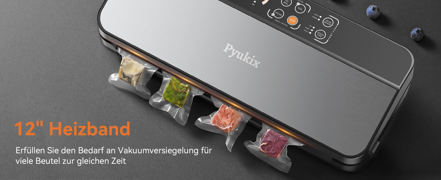 Вакууматор 8-в-1 для продуктів з потужністю 80 КПа, режимами «сухий/вологий», вбудованим різаком та відсіком для пакетів, цифровим таймером, нержавіюча сталь (комплект: шланг, 2 рулони, 11 пакетів)