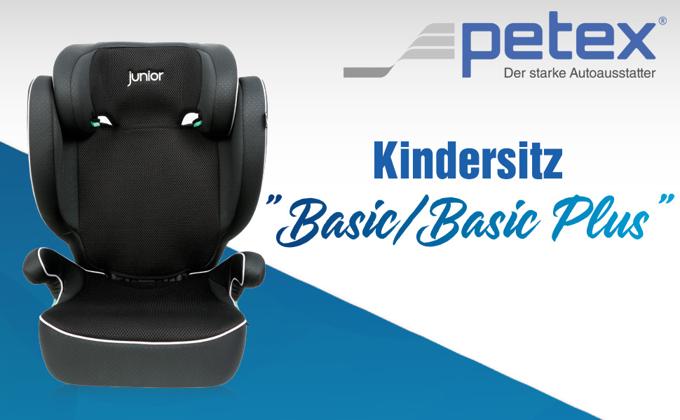 Автокрісло PETEX Auto-Kindersitz Basic Plus i-Size ISOFIX (100-150 см), сірий - безпечний дитячий автосидіння з регульованою висотою