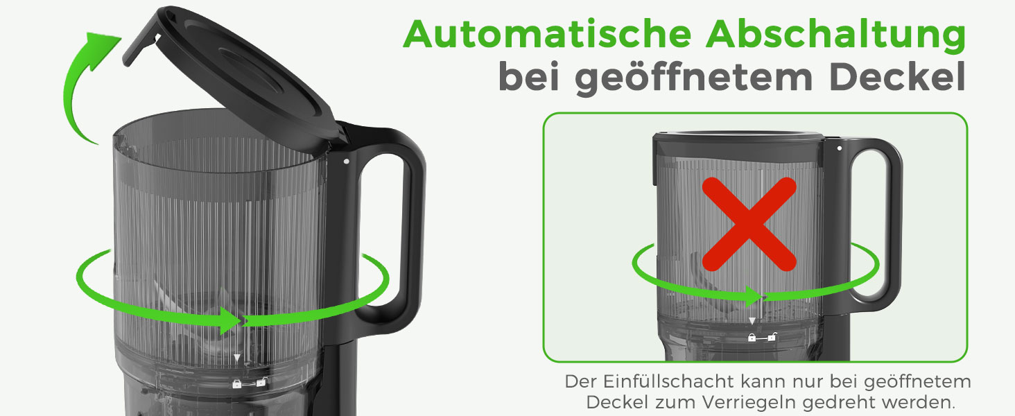 Шокер YASHE для вичавлювання соку, повільний соковичавник з широким завантажувальним отвором 12,7 см для цілих фруктів та овочів, соковичавниця з автоматичною подачею, висока вихідність соку, легко миється, чорний