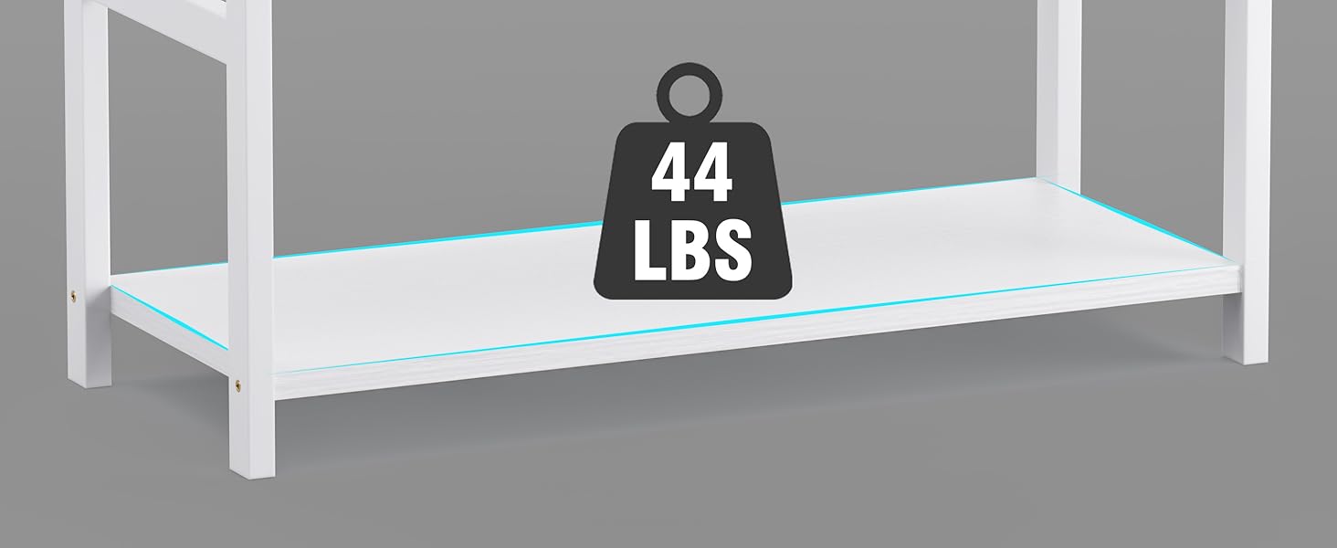 5-ярусна полиця для книг, індустріальна полиця з бамбуковим каркасом, сучасна полиця-вітрина, органайзер для зберігання з дерева для вітальні, домашнього офісу, рустичний колір (білий)