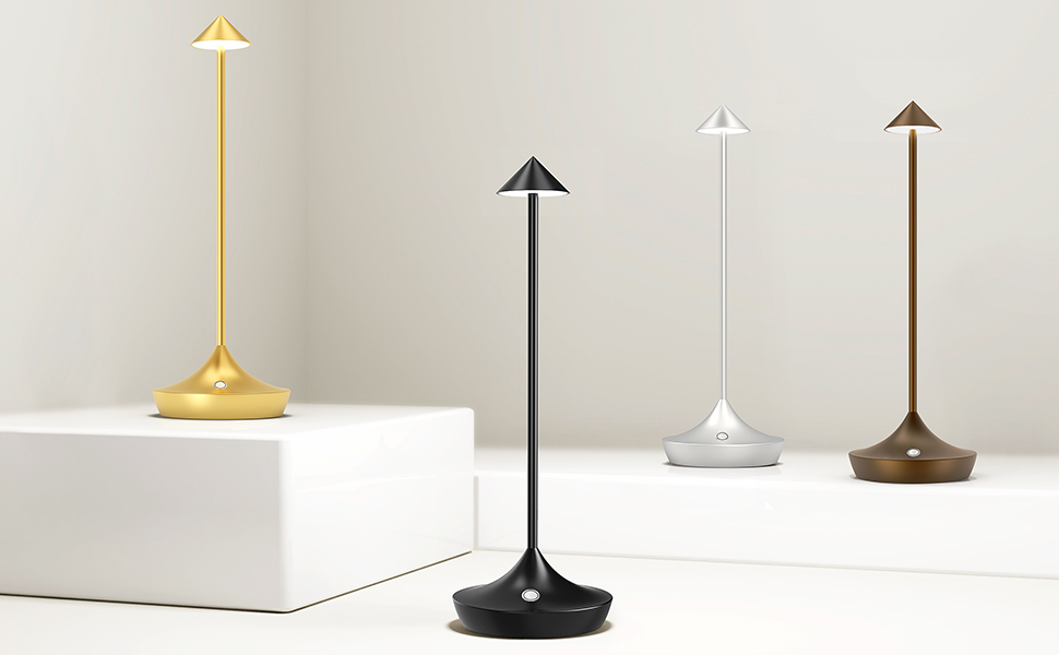 LED-лампа Hapfish на акумуляторі, 2 шт., бездротова, регульована яскравість, водонепроникна, для дому та вулиці, браун