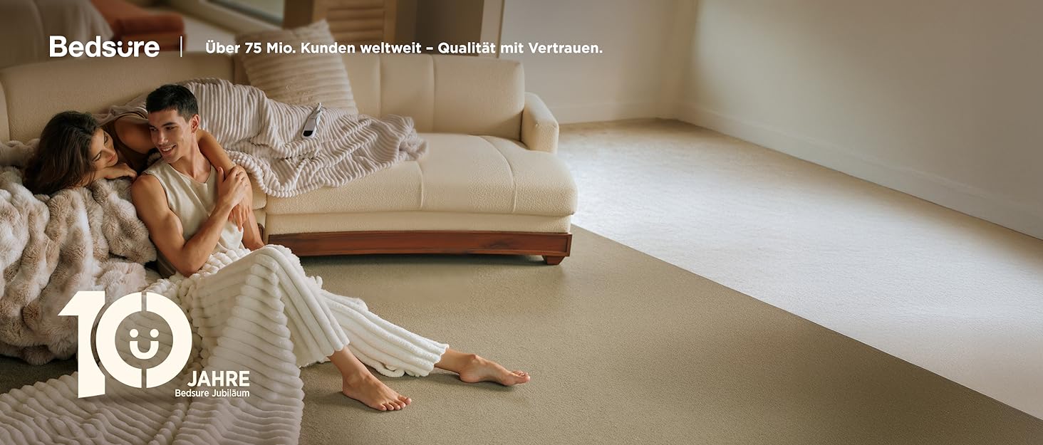 BEDSURE Зимова ковдра 220x240 см - тепла, товста ковдра для зими, біла, 450gsm | BEDSURE