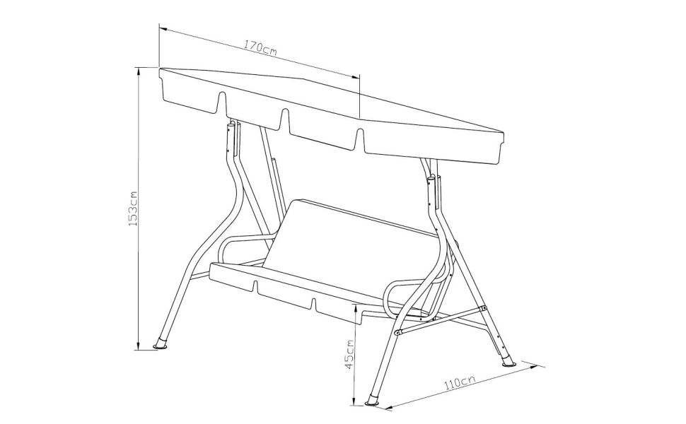 Гойдалка для відпочинку DEGAMO Hollywood Florida 3-місна, кольорова, надміцне виконання (Білий/Зелений)