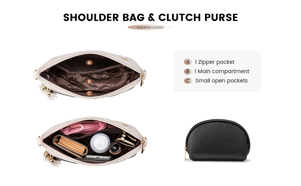 LOVEVOOK Сумка-шопер для жінок, велика сумка на плече, шкіряна сумка LOVEVOOK, 3-частинний набір (C Бежевий Хакі)