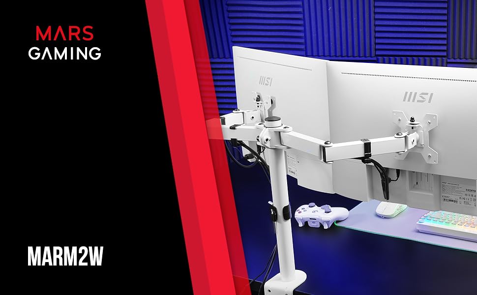 Кріплення для монітора Mars Gaming MARM1W, сумісний з VESA75/100, для моніторів до 32