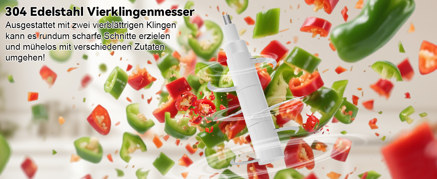 Електричний подрібнювач для кухні з 3L скляною та 3L нержавіючою чашею, 300W, 2-лезові сталеві ножі, 3 швидкості, придатний для миття в посудомийній машині, для фруктів, овочів, м'яса