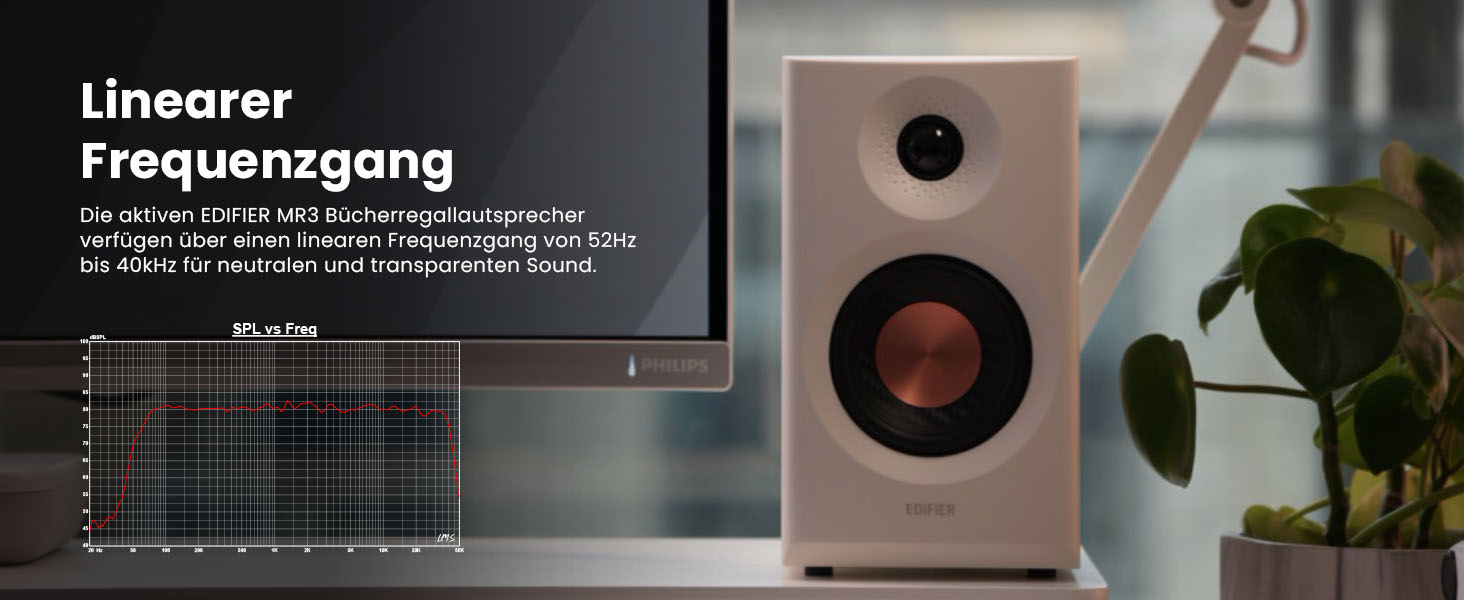 Edifier MR3 - Компактні студійні колонки 2.0, Hi-Res Audio, Bluetooth 5.4, RCA, AUX, керування через додаток, 2 x 18W, Чорний