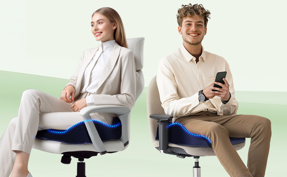 Подушка для сидіння з піни Memory Foam A-Pce: ортопедична подушка для офісного крісла, дому та авто (синя)