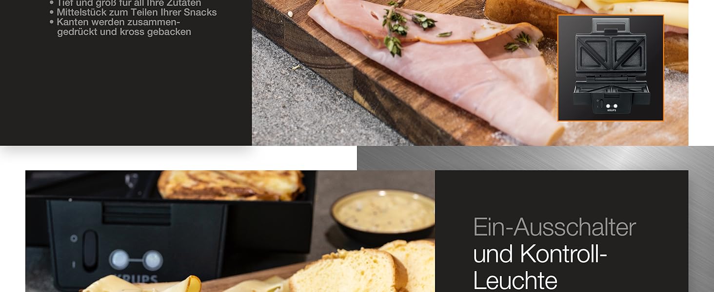Тостер для сендвічів Krups FDK451: трикутні тости, антипригарне покриття, 850 Вт