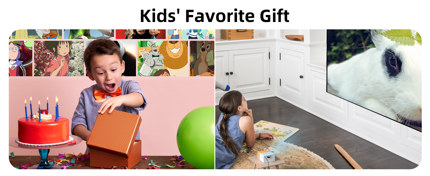 Міні-проектор PVO YG300ProMax: портативний, для мультфільмів, дитячий подарунок, для кінотеатру вдома, LED відеопроектор з можливістю підключення через кабель