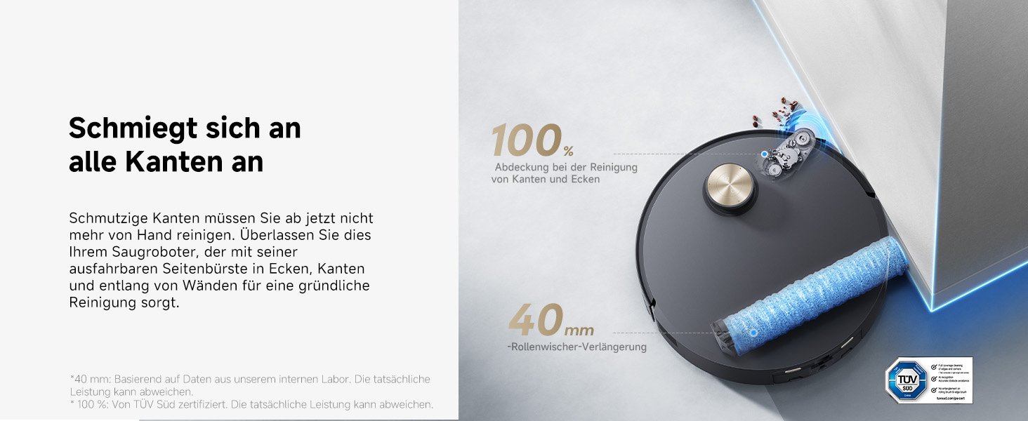 Робот-пилосос Dreame Aqua10 Roller: потужність 30000Pa, самоочищення, автоматичне випорожнення, керування голосом, чорний