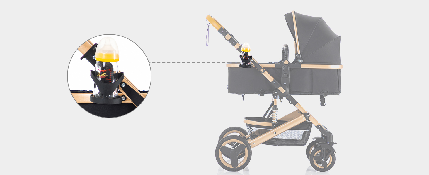 Дитяча коляска YAZOCO 3 в 1: Buggy, Babybett, Комплект. Компактна, складна, з алюмінієвим каркасом для новонароджених (2 шт. чорного кольору)