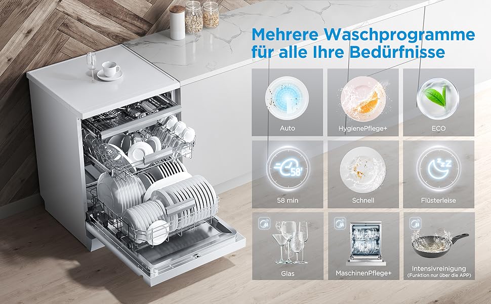 Посудомийна машина Midea SV 5.14K10C, 45 см, 10 комплектів, вбудована, з Wi-Fi, 8 програм, 44 дБ, автоматичне відкриття дверцят, таймер затримки 0-24 год, Inox