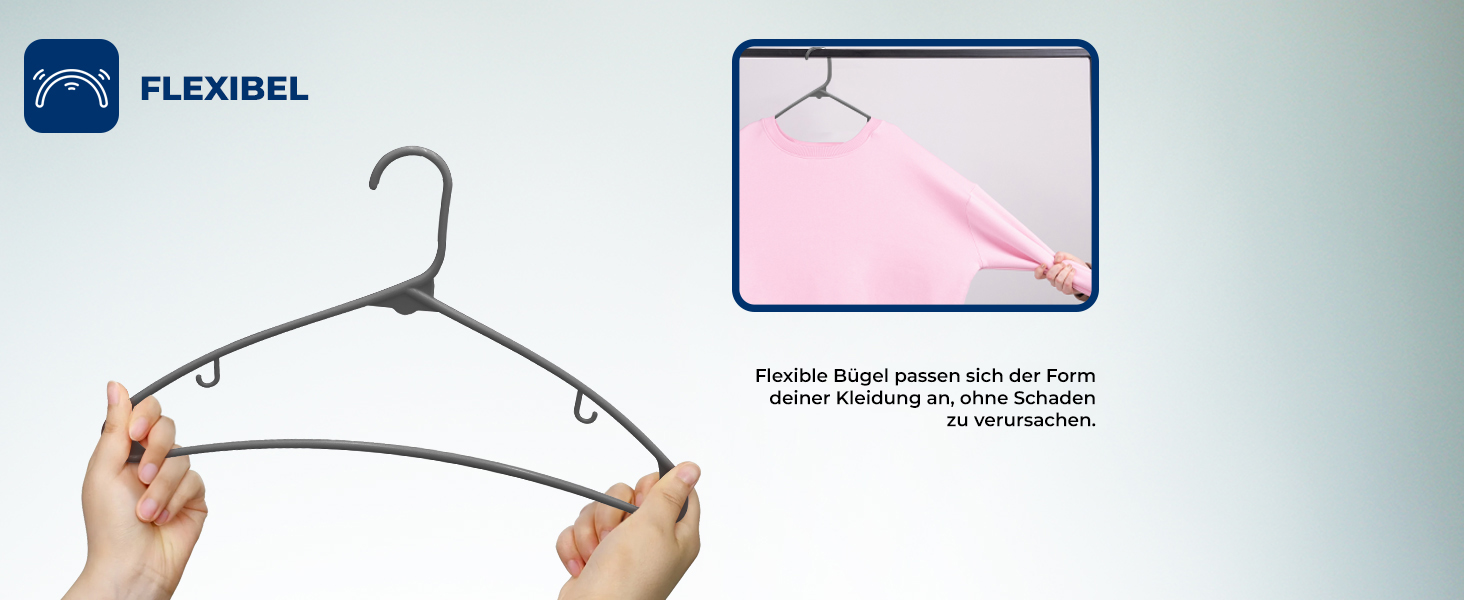 Плечики для одягу SereneLife, 30 шт., чорні, з антиковзаючим покриттям, ультратонкі, міцні, 42 см, 0.6 см товщина