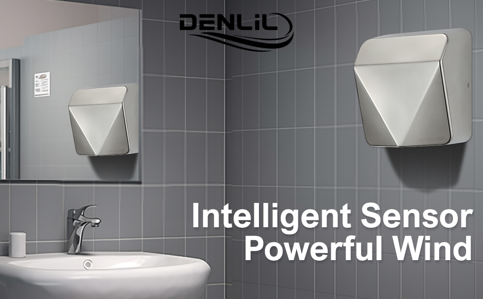 Електричний сушильник для рук з нержавіючої сталі, комерційний, високої продуктивності, з HEPA фільтром, час сушіння 7 секунд