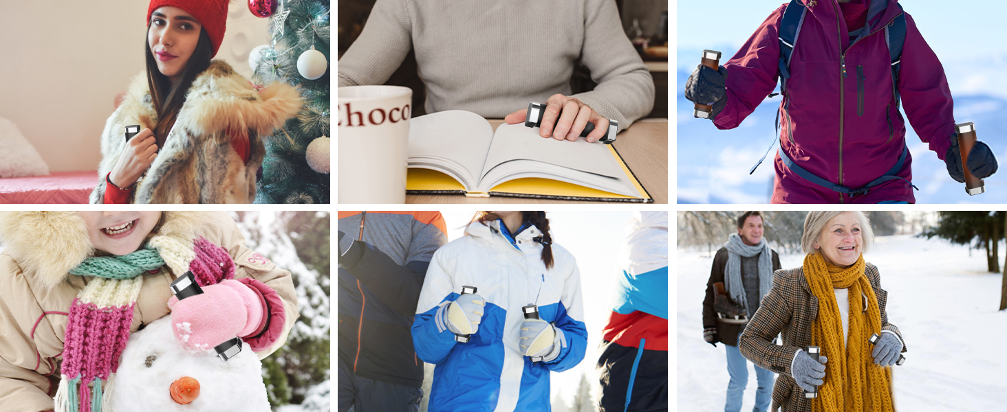 Електричні грілки для рук 5000mAh (2 шт.) - багаторазові, для активного відпочинку, зимовий подарунок для дітей, жінок та чоловіків (чорний)