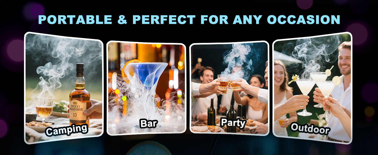 Електричний набір для димлення віскі - Saturn, з 6 дерев'яними чіпсами та каменями, форма кулі, акумулятор, для бурбону, коктейлів, подарунок для чоловіка