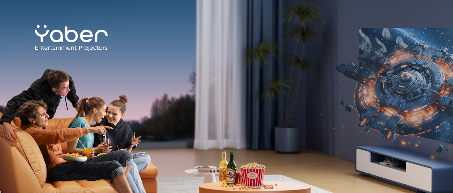 YABER V12 проєктор 4K: Full HD, WiFi6, Bluetooth 5.2, автофокус, 20W Dolby, для дому та на відкритому повітрі