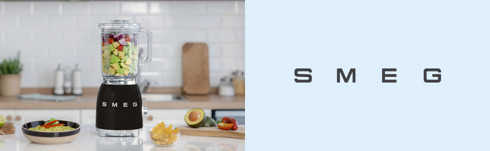 Блендер Smeg BLF03WHEU, 1,5 л, 800W, білий, 4 швидкості, 4 програми, знімні леза