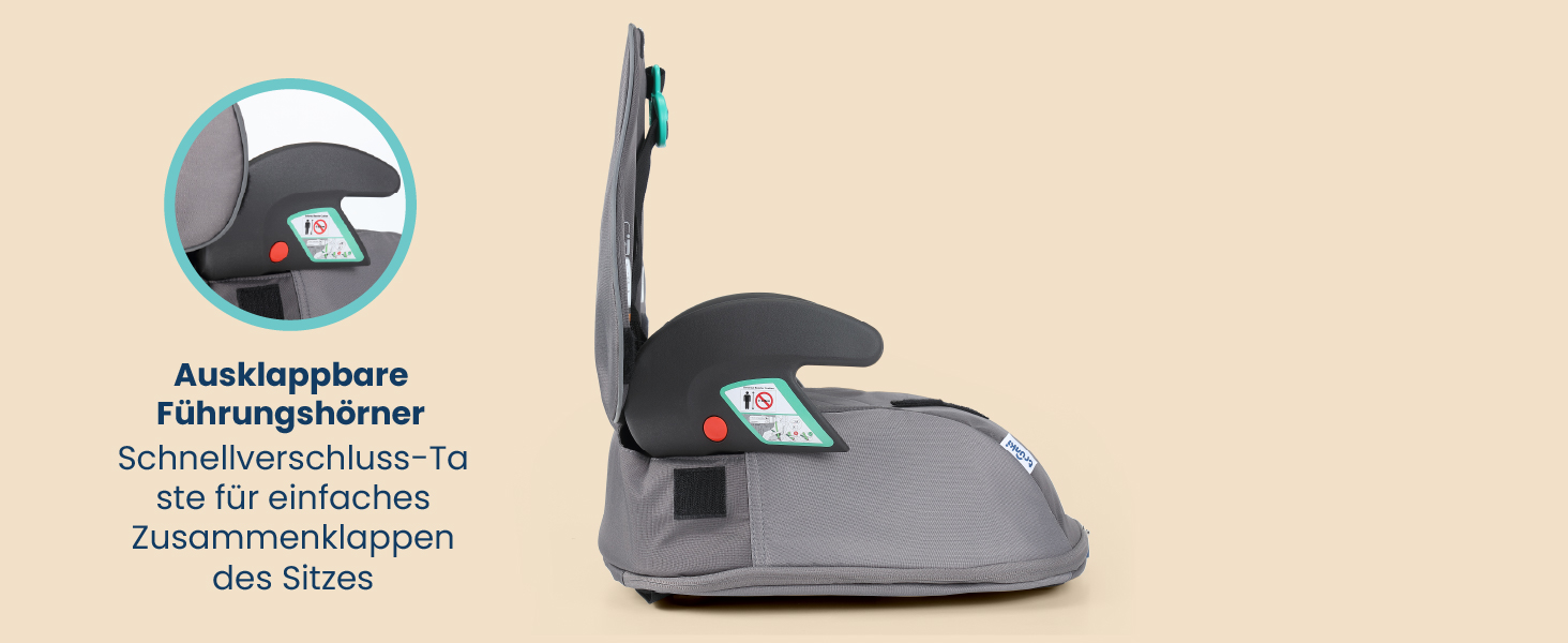 Trunki BoostApak 2-в-1: Автокрісло-бустер з рюкзаком для дітей (6+ років), i-Size, сірий (126-150 см)