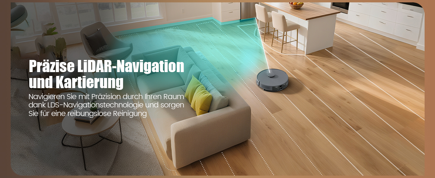 Робот-пилосос AIRROBO T25+ з вологою, LiDAR, 5500Pa, 240 хв, APP-керування, для тварин, сірий