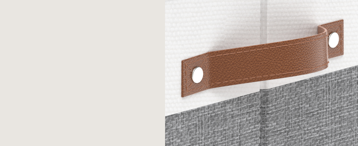 Коробки для зберігання з тканини Yawinhe (3 шт.), 33x23x20 см, білий/сірий, SNK030WGXS