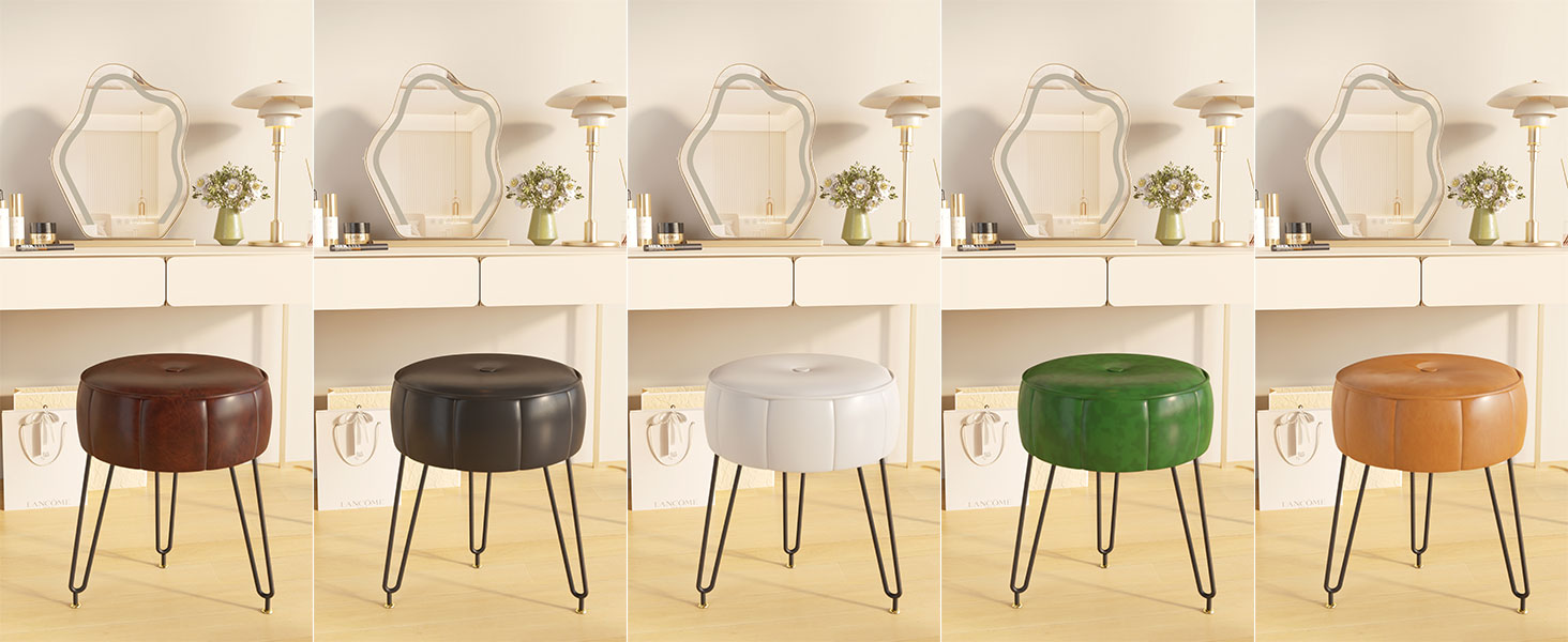 Пуф-табурет для макіяжу YMYNY, стилізування під гарбуз, 32x32x44 см, білий (HBD036W)