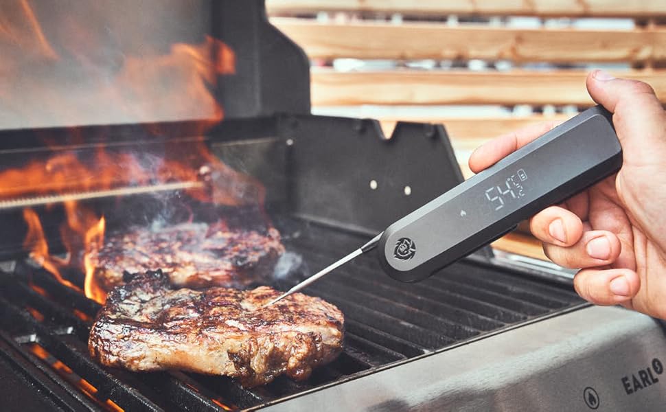 Термометр для гриля та м'яса BURNHARD Einstich складний, USB, з LED-дисплеєм, 1.5 мм