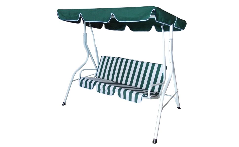 Гойдалка для відпочинку DEGAMO Hollywood Florida 3-місна, кольорова, надміцне виконання (Білий/Зелений)