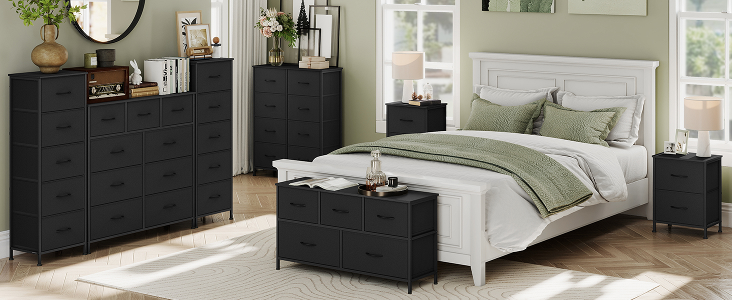 SONGMICS Комод зі 7 висувними ящиками, шафа для зберігання, сталь, MDF, флізелін, для спальні, прихожої, вітальні, білий (LGS323WH01)