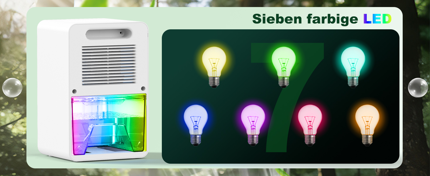 Електричний осушувач повітря 1800 мл, енергозберігаючий, для спальні та ванної кімнати, 22,5W, тихий, з режимом сну, таймером та автовимкненням (550 мл/день)