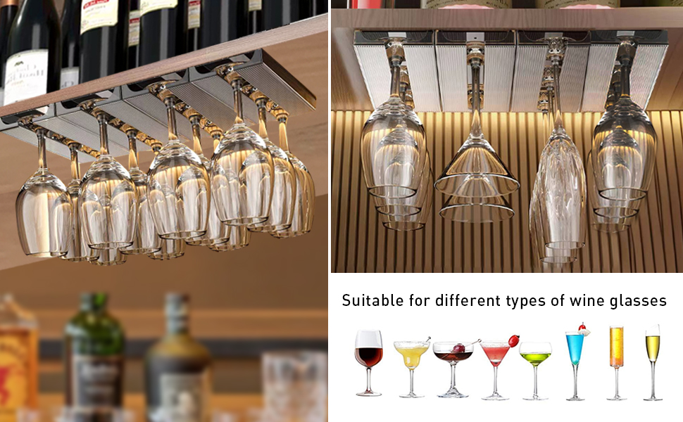 Набір тримачів для келихів Vaisoeny (4 шт.), сірий колір. Підійде для кухні та бару.