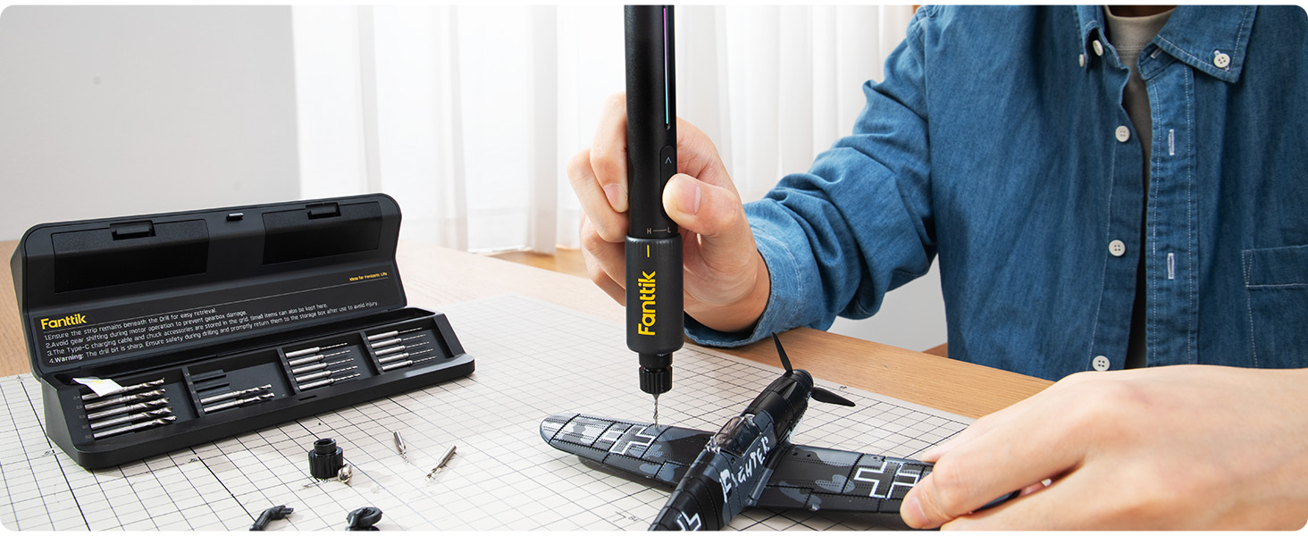 Міні-дрель Fanttik K2 Nano 3.7V з 20 насадками для DIY: для пластику, смоли, ювелірних виробів, алюмінію