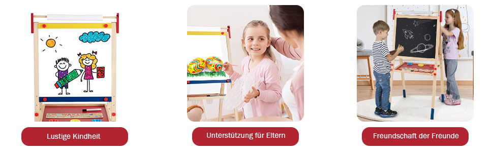 Мольберт для дітей GOPLUS, двосторонній набір для малювання з дошками для крейди та маркерів, регульований стійка, фарби, крейда, ластик, магнітні наклейки