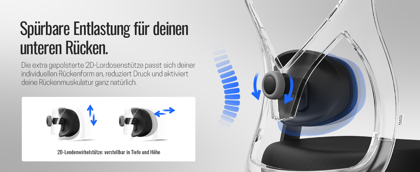 Yaasa Chair Plus: Ергономічне офісне крісло з підголівником, 2D-підтримкою попереку та 4D-підлокітниками. Переможець тесту! Чорний, до 150 кг.