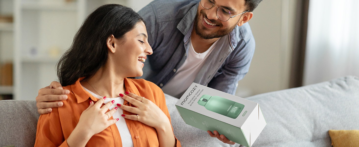 Momcozy MW05 портативний підігрівач для пляшечок, 500 мл, акумулятор 24 години, 2 режими нагріву для дитячого харчування та води, швидкий нагрів за 3 хв, зелений