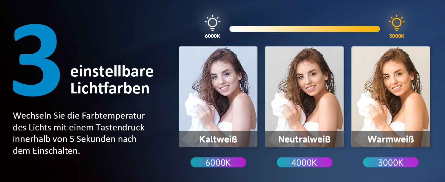 Дзеркало для ванної кімнати SONNI з підсвічуванням 80x60 см, IP44, холодне біле світло