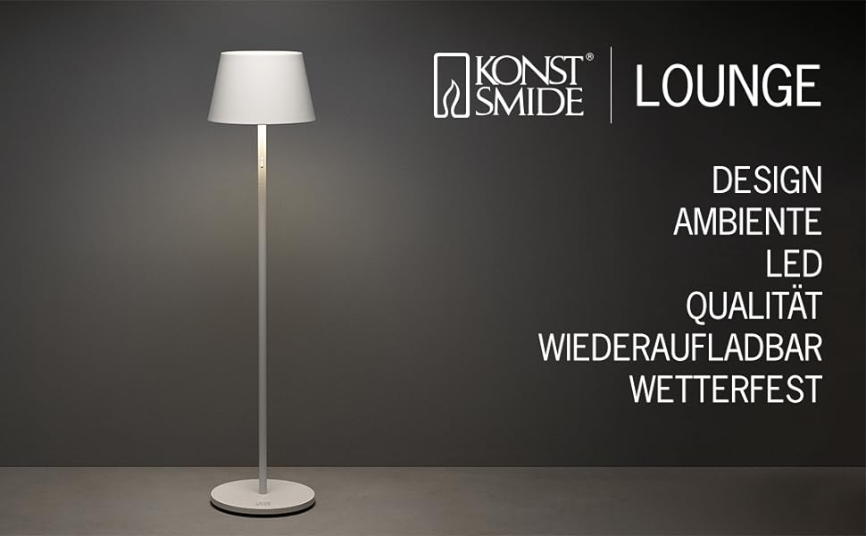 Настільна лампа Konstsmide Capri біла | Внутрішнє/Зовнішнє використання | USB/Акумулятор | 7814-250