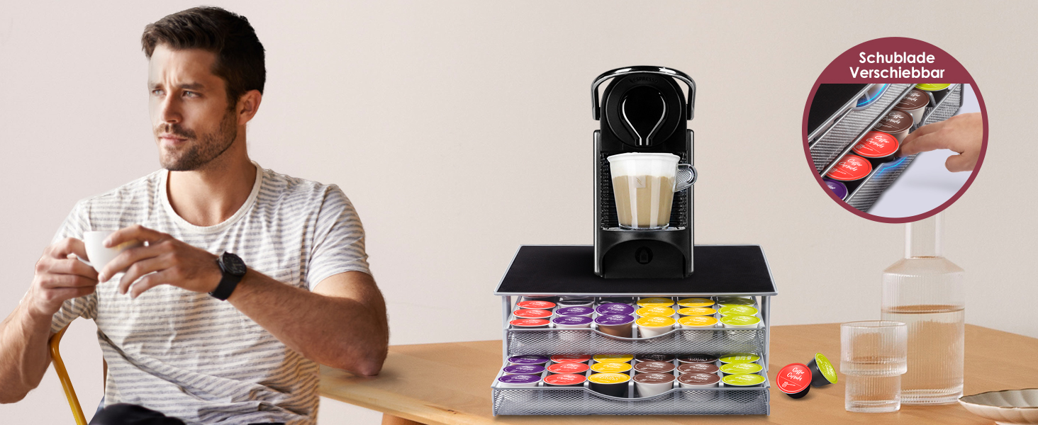 Тримач для кавових капсул Myiosus для капсул Dolce Gusto, вміщує 72 капсули, ящик для зберігання 2-х рівневих кавових капсул, ящик для кави