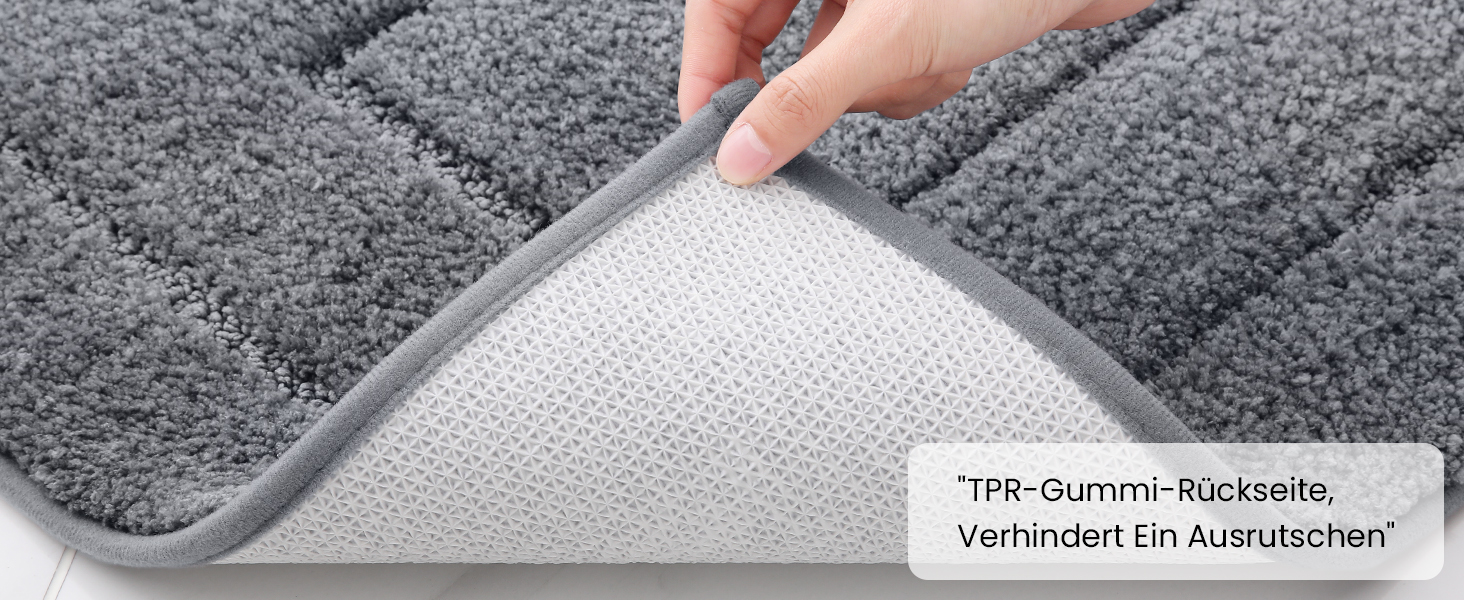 Набір килимків для ванної кімнати Homaxy з мікрофібри, 2 шт., нековзні, миючі, м'які, водопоглинаючі, для ванної кімнати - 40x60 см + 60x90 см, темно-сірий