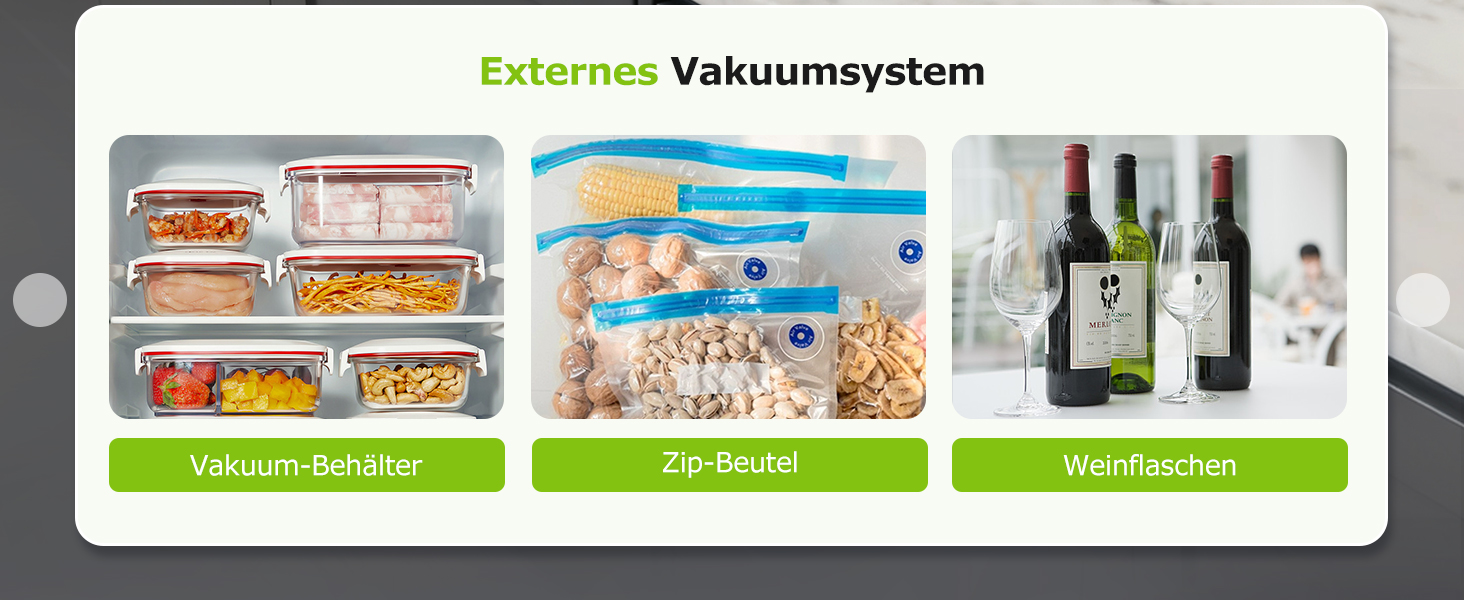 Вакууматор Bonsenkitchen VS5100 для Sous-Vide, 15 л/хв, з вбудованим різаком та кліпсою для пакетів, сріблястий